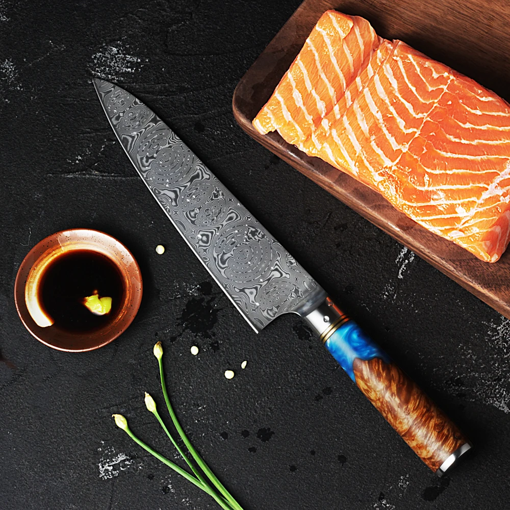 FANGZUO Chef's Nakiri нож 67 слоев японская Дамасская сталь дамасский шеф-нож 8 дюймов