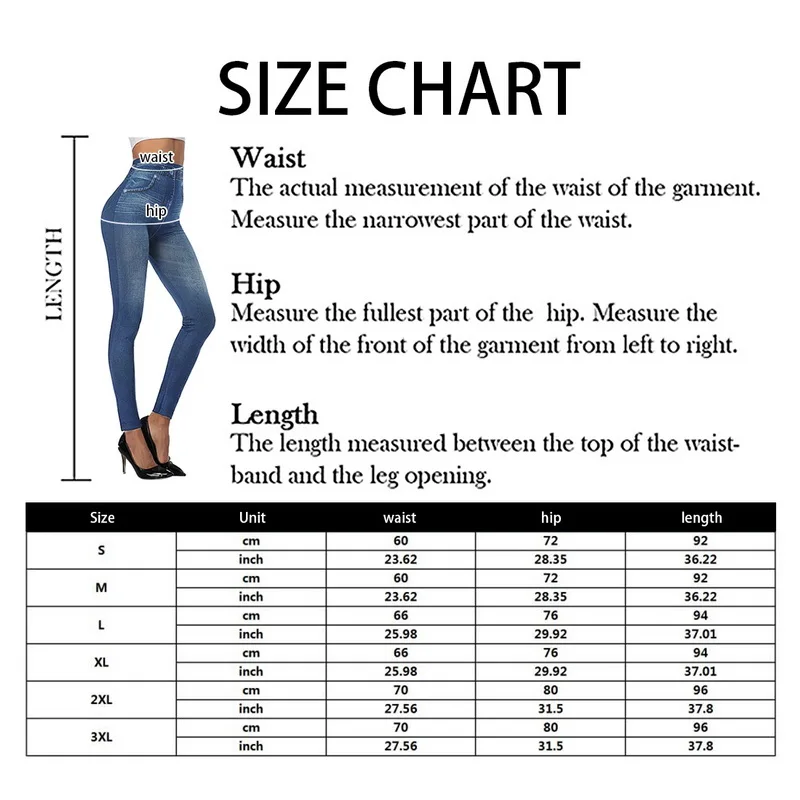 

Women's Thermal Leggings Women Faux Denim Jeans Ladies Seamless Floral Print Sexy Full Trousers Plus Size Streetwear Jean