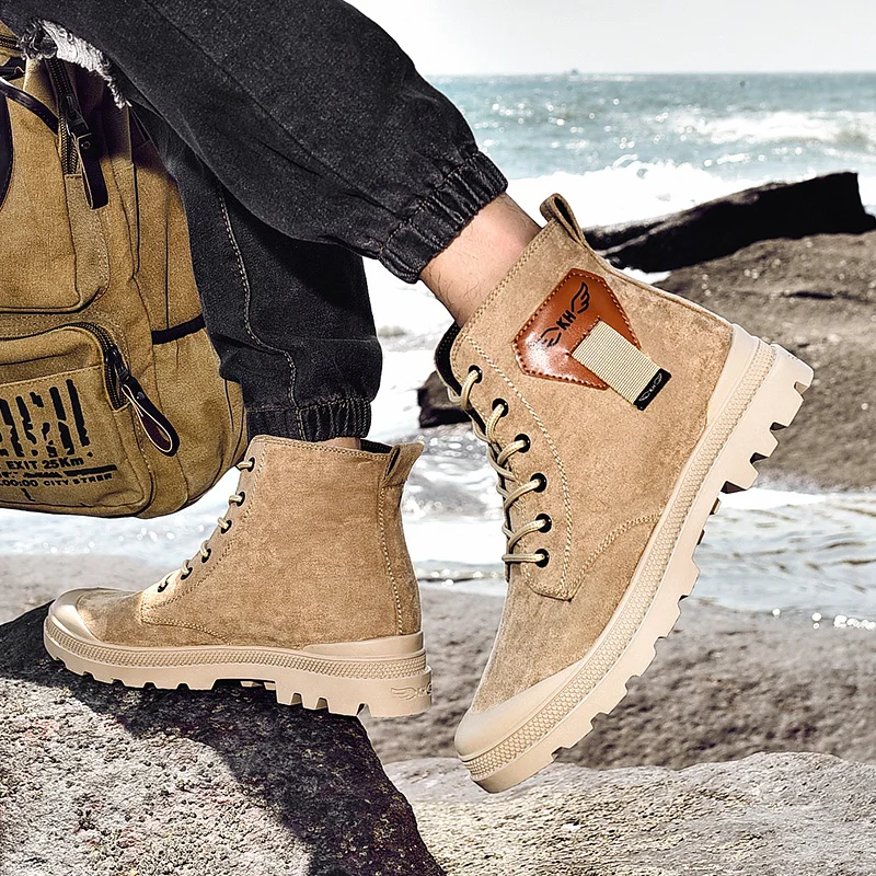 Мужские зимние ботинки замшевые черные на платформе ботильоны челси осенняя