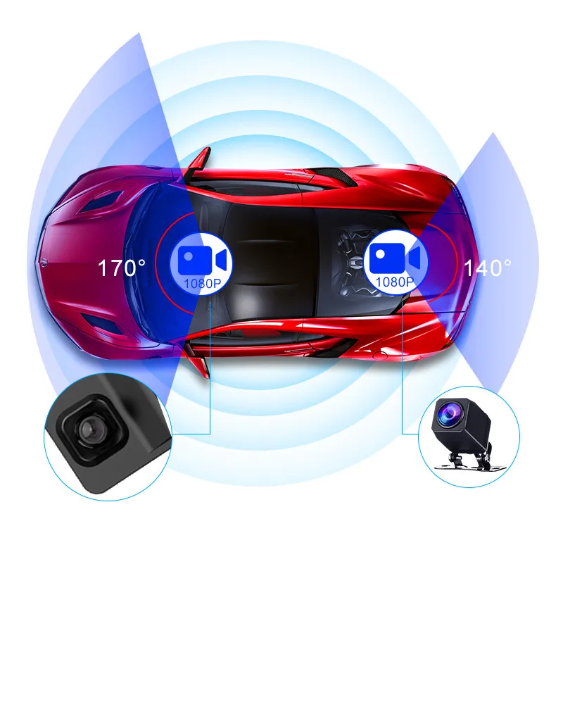 4K 3840*2160P 12-дюймовый автомобильный видеорегистратор с Wi-Fi GPS Sony IMX415 зеркало заднего