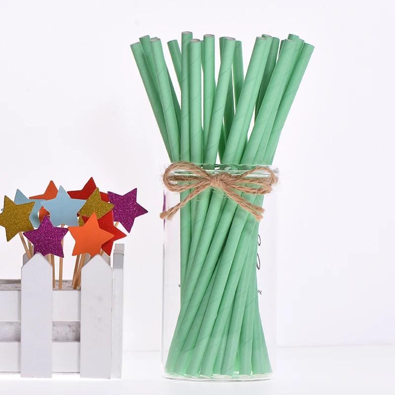pure mint 25 шт eco-friendly зеленый бамбук бумажные, с пандой соломинки для дня рождения Свадебная вечеринка Baby Shower украшения событие для питьевой воды - Цвет: pure mint