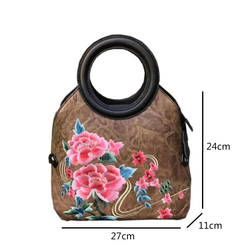 

YourSeason Ladies Chinese Style Embroidery Luxury Handbags 2021 Large Capacity Leather Women Shoulder Floral Vintage Bags