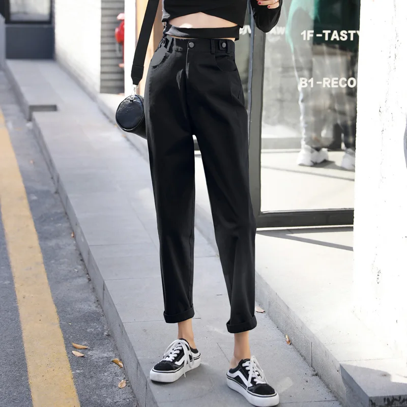 Korean Fashion Casual Women'S New Spring And Autumn Style Slim Fit Wearing 9-Point Pants Female Small Leg And Trousers