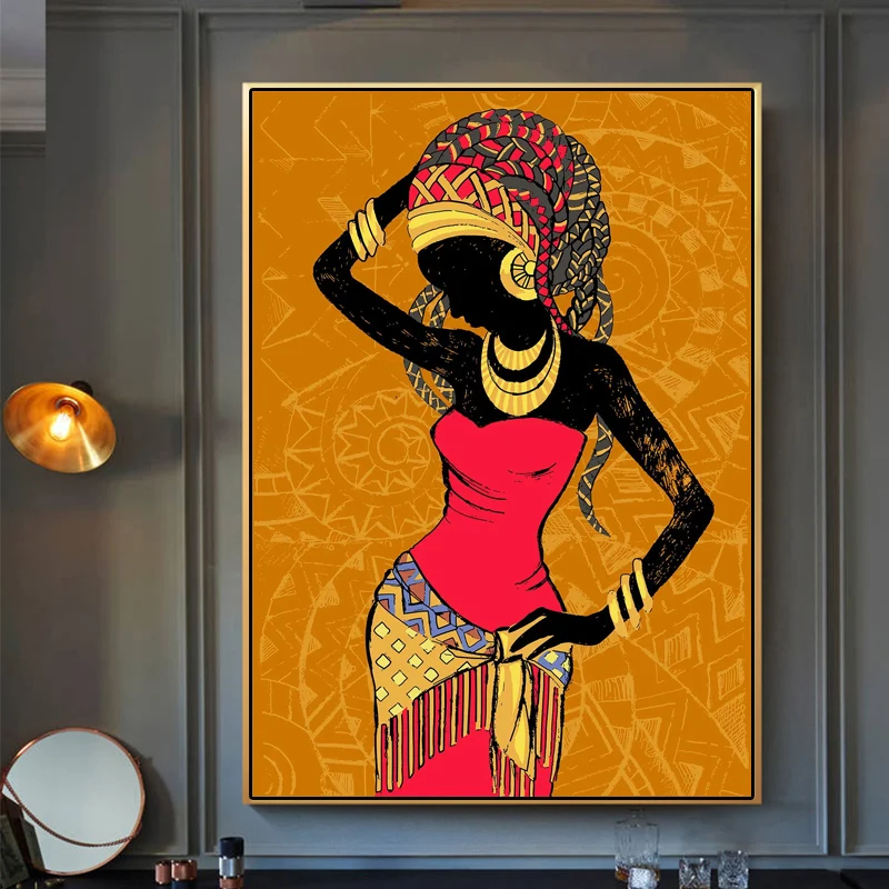 

African Portrait Posters Mural Modern Wall Art Home Decoration Canvas Painting For Bedroom Diningroom Living Room