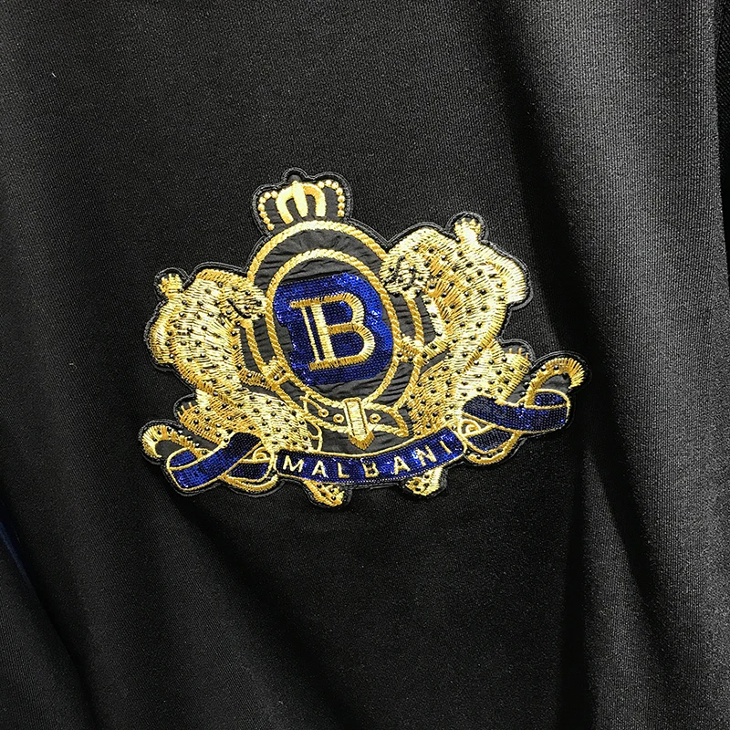 

2020 autumn new trend men's leisure sports suit embroidered badge letter long sleeve pants handsome youth two piece men's set