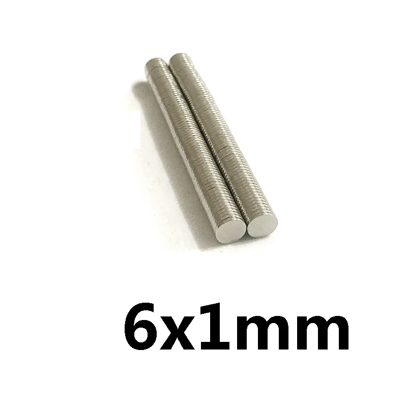 50/100/200 шт 6x1 мм Тонкий неодимовые сильные магниты 6 * 1 постоянный маленькие круглые
