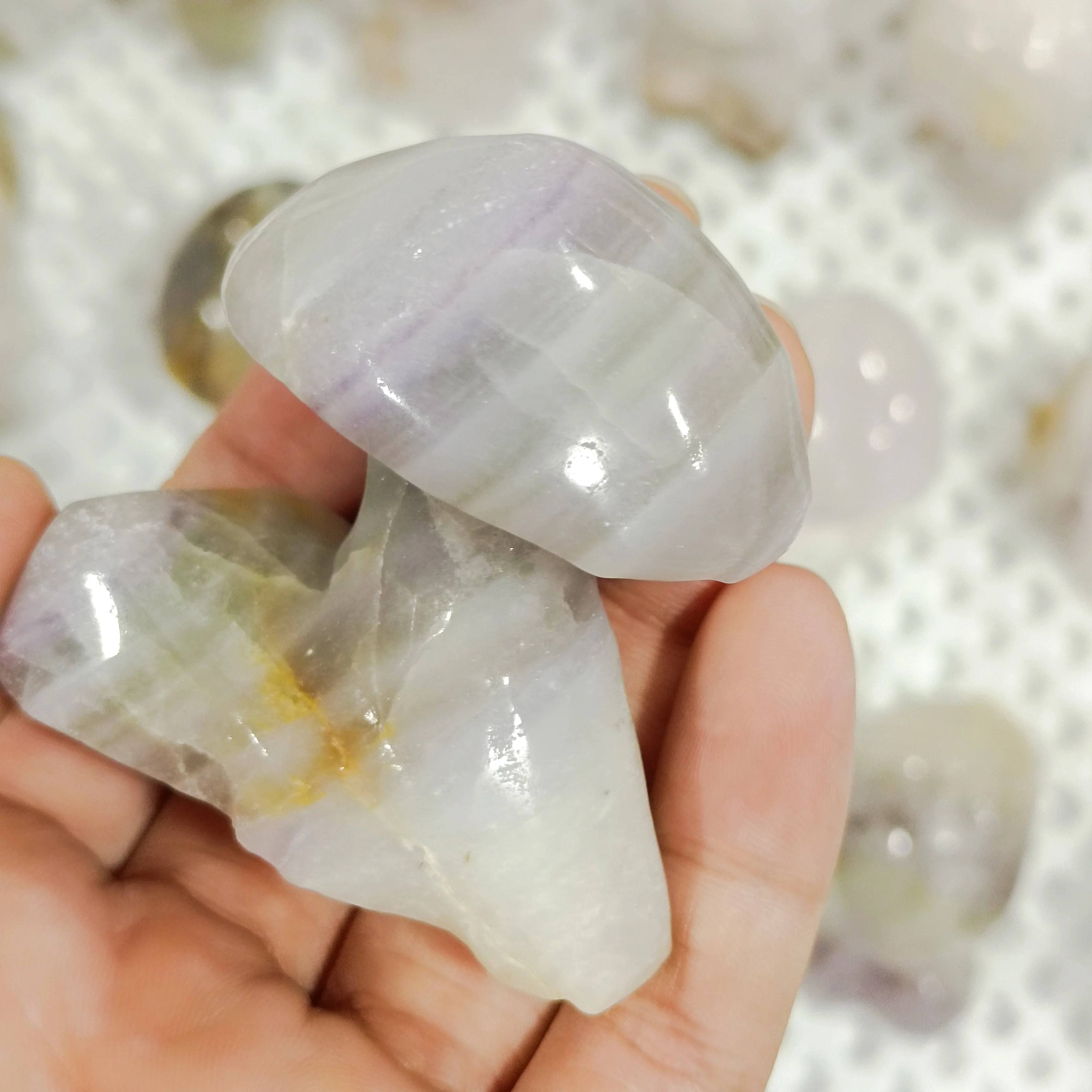 

Натуральный флюоритовый гриб, 1 шт., украшение для дома, гостиной, открытые чакры, восстанавливают духовную силу