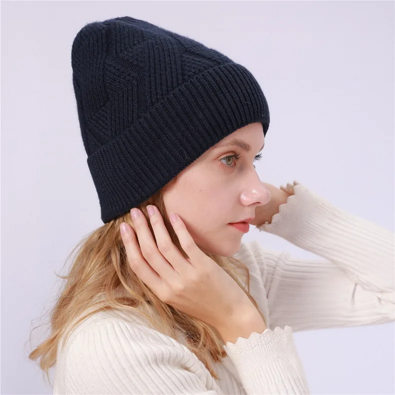 NUZADA брендовые зимние вязанные шапочки Skullies шапочки шапки s мужские женские шерстяные плюс бархатные со стразами шапка с наушниками уличные лыжные теплые шапки