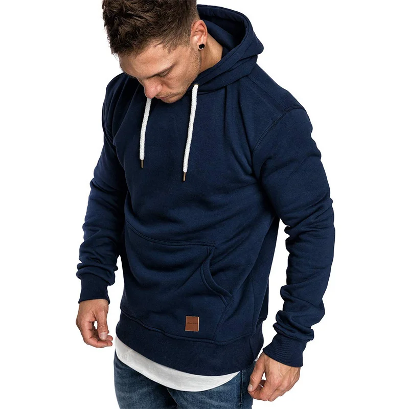 

Solid Color Sweater Men's Autumn Fashion Pullover Hoodie Men's Casual Plush Sweater Men