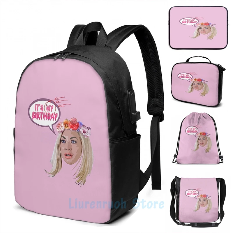 Рюкзак мужской/женский дорожный с USB-зарядкой и забавным графическим принтом |