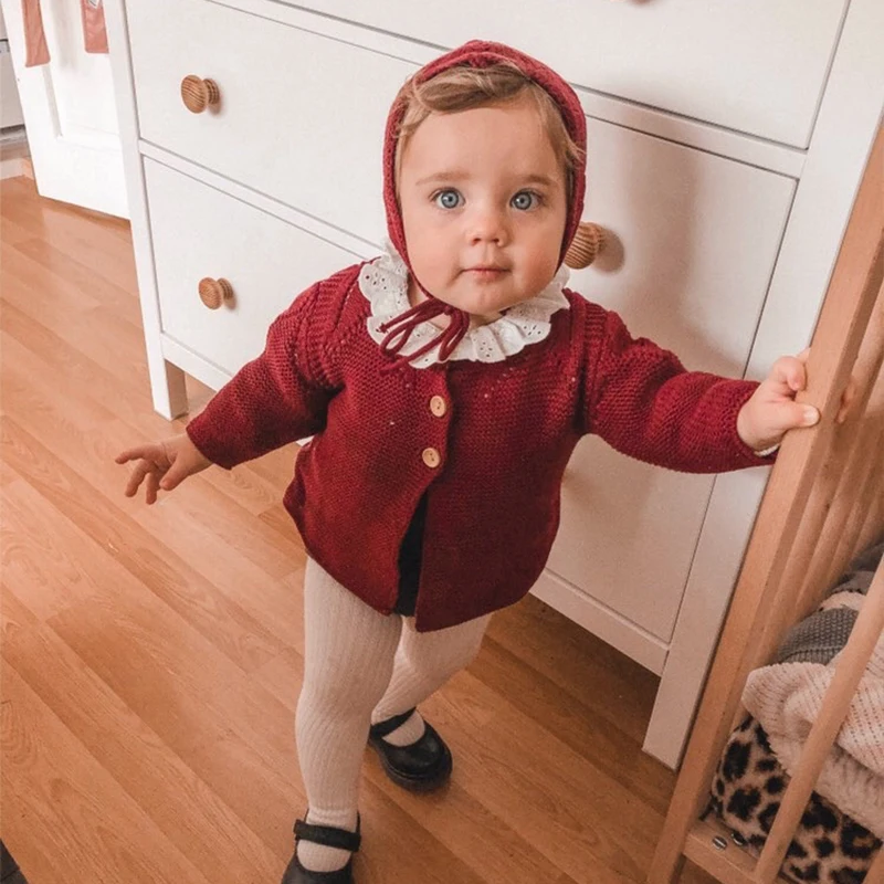 Вязаные шапки для малышей свитер Одежда новорожденных маленьких девочек и