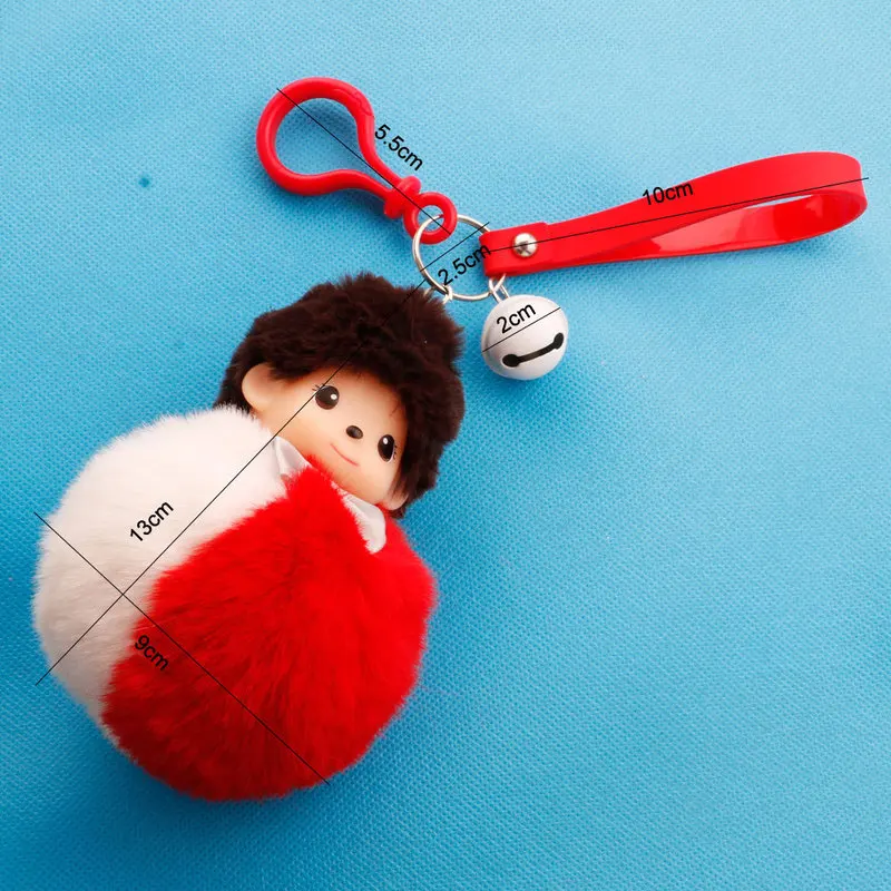 Галстук-бабочка с большими глазами брелок для ключей в виде детской куклы