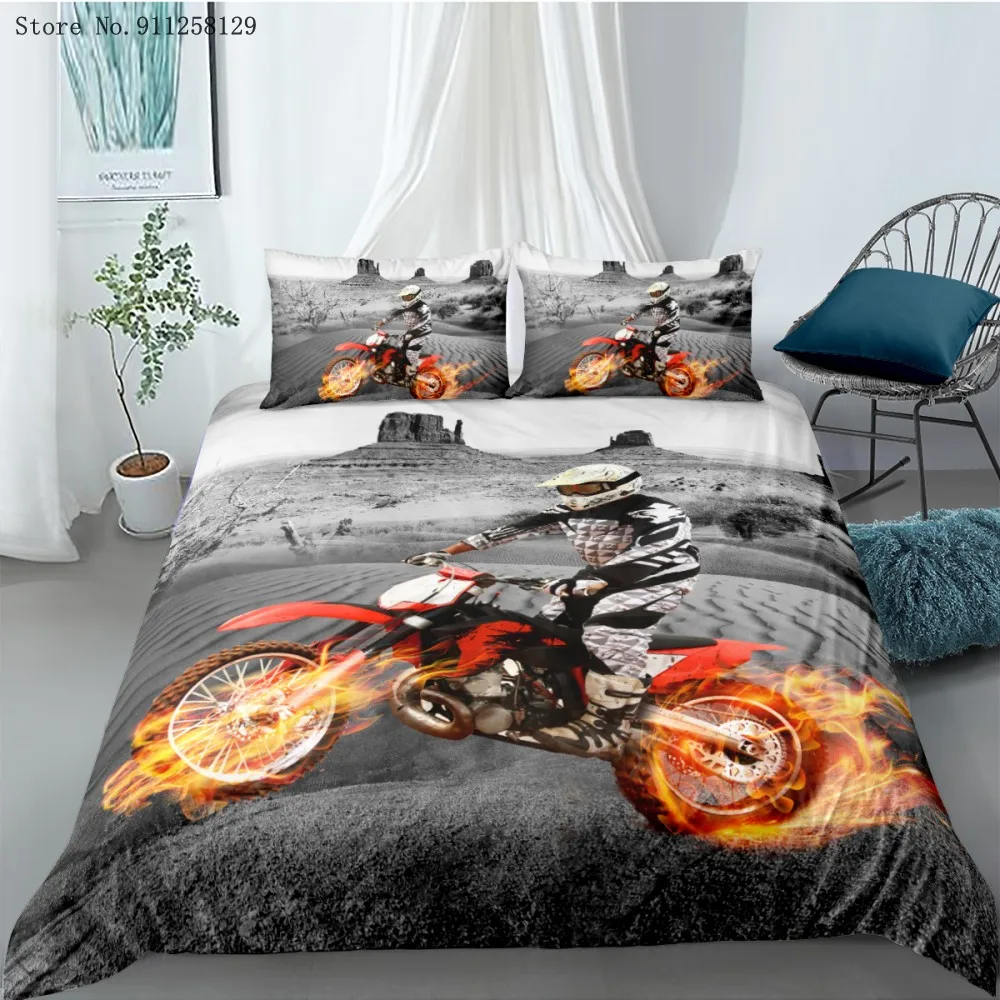 

2/3 Pieces Racing Car Bedding Set 3D Print Sport Duvet Cover Set Funny Colorful Bed Quilt Cover For Kids Adults Bed Cover Set