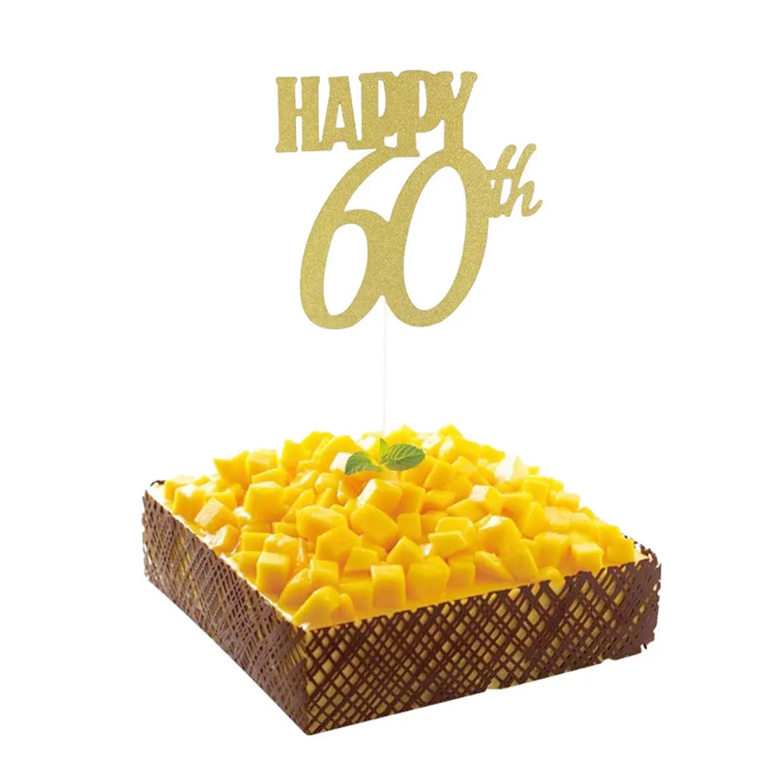 Юбилейный Блестящий Топпер для торта 10th/20th/30th/40th/50th/60th украшения для свадебного торта с днем рождения поставщик