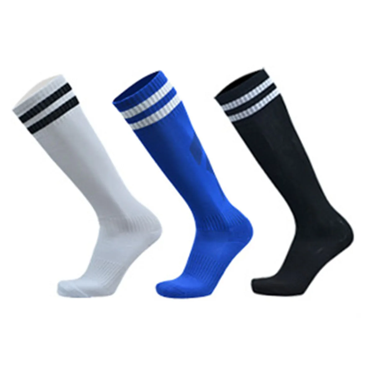 

3 Pair of Sports Socks Knee High Striped Sweat Absorbent Soccer Socks for Kids