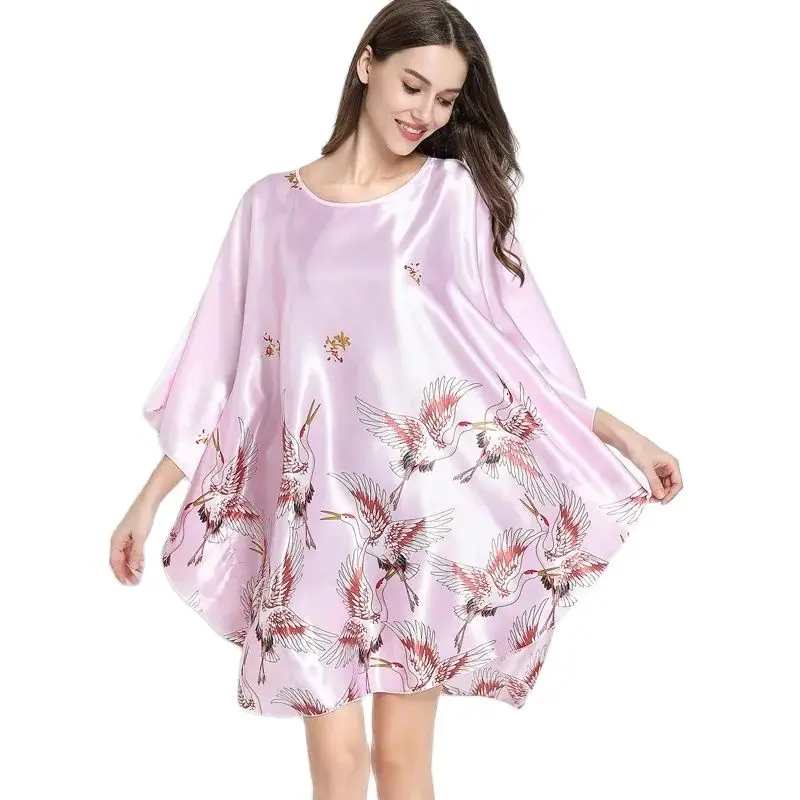 Халат-кимоно Женский большого размера пикантная шелковая рубашка из вискозы
