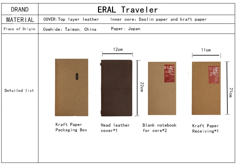 Ноутбук ERAL traveler's-средний размер. Верхний слой кожи ручной работы. Личный планнер bullet journal sketchbook