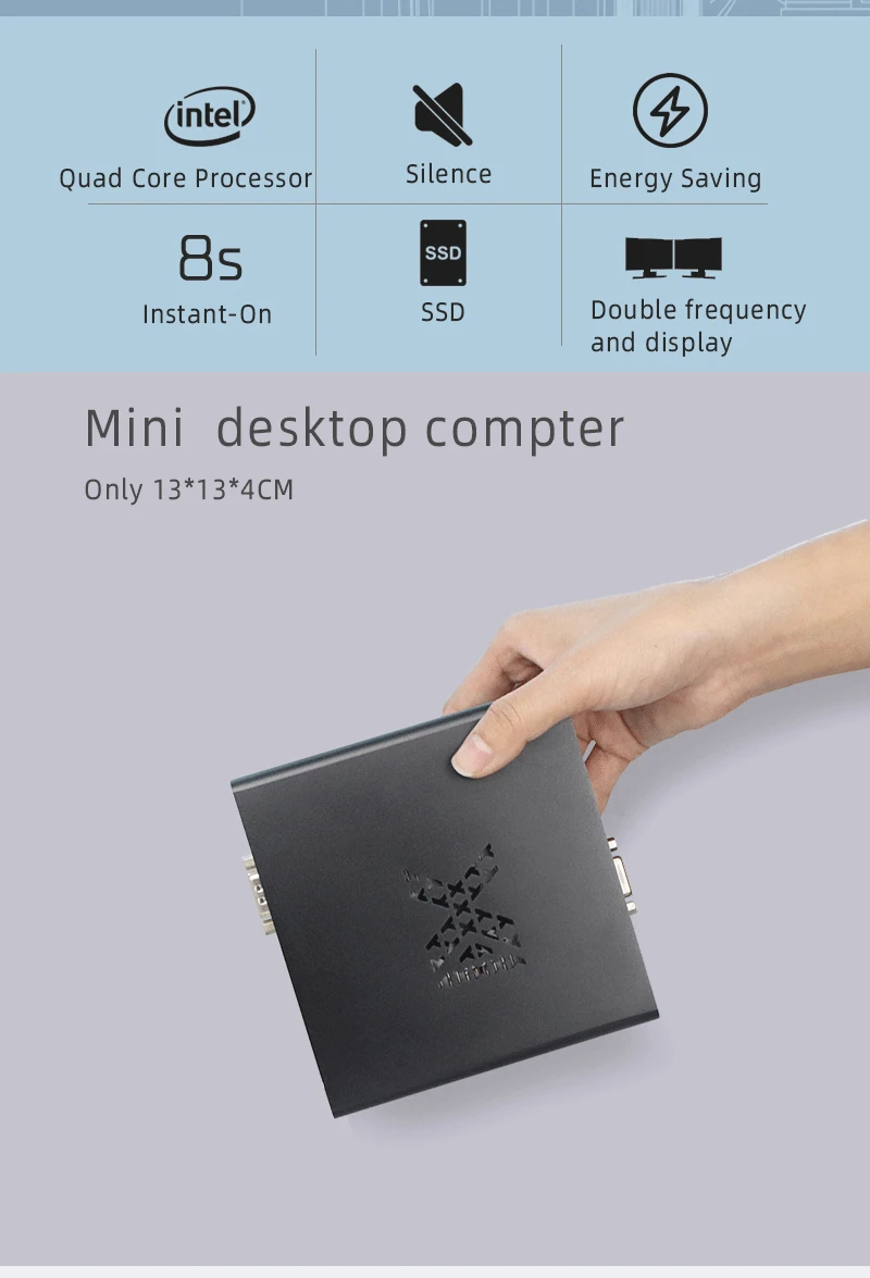 Мини-ПК Intel Celeron J1900 без вентилятора небольшой портативный мини-ПК на базе Windows 10 DDR3