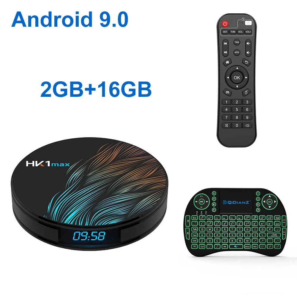 2G 16G Add Keyboard Smart tv box HK1MAX Android 9,0 2,4G/5G Wifi BT 4,0 RK Четырехъядерный 4K 1080P Full HD hk1 max приставка Netflix KD плеер - Цвет: 2G 16G Add Keyboard