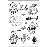 christmas bear clear stamps for diy scrapbooking card making silicone stamps fun decoration supplies