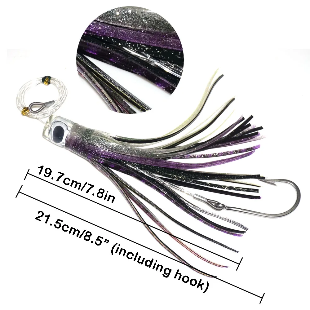 Fishing Lures Trolling Tuna Skirt 8.5 Inch Saltwater Rigged Hooks Big Game Small Flaw | Спорт и развлечения
