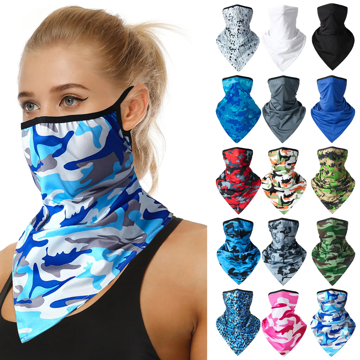 

Outdoor Seamless Riding Mask Neck Multipurpose Protection Face Mask Motorcycle Earmuffs Headband Scarf Neck Tube Magic Scarf2021