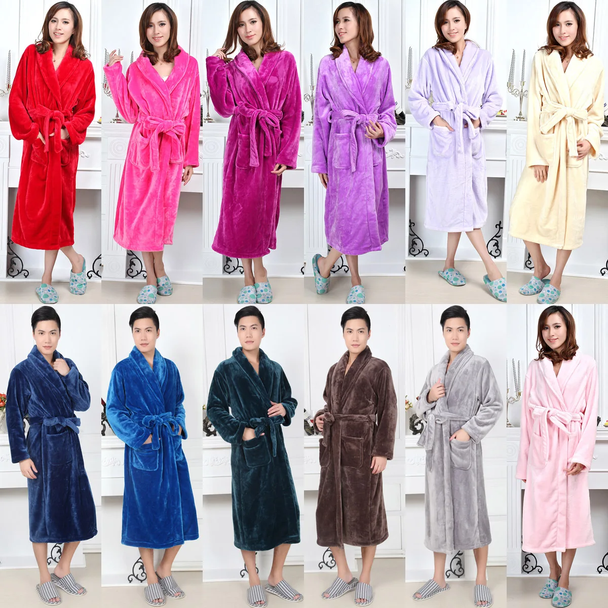 Ночной халат Пижама толстые фланелевые пижамы для мужчин и женщин осенне зимний