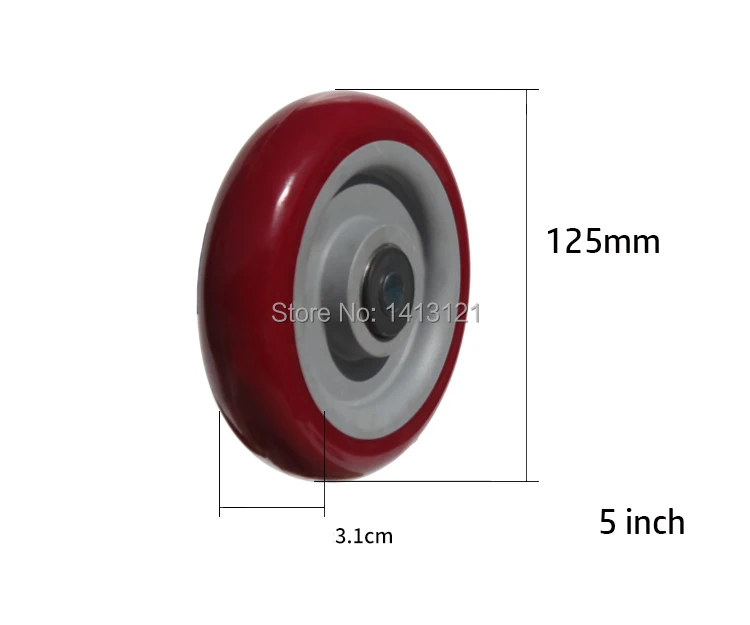 5 дюймовое колесо твердая полиуретановая шина подшипник колеса тележки