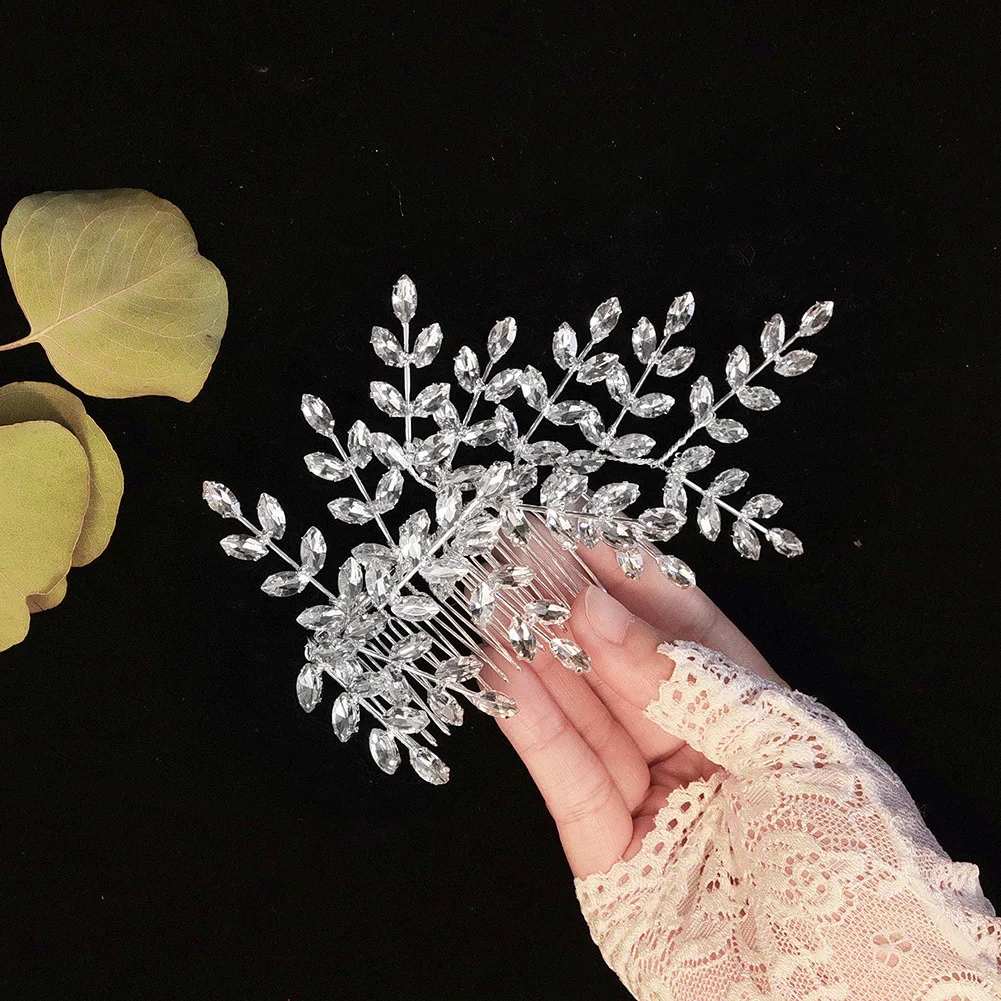 Европа и Америка роскошный стеклянный лошадиный глаз Стразы боковая расческа