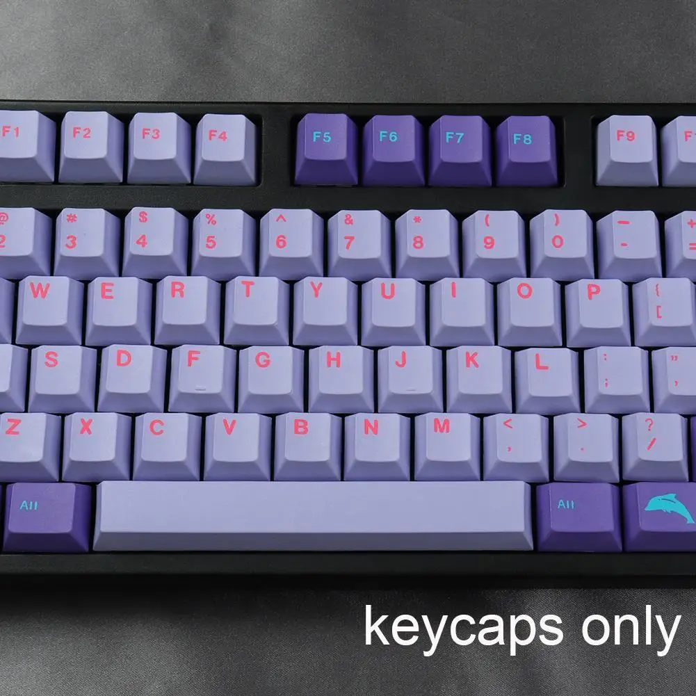 

Колпачок для клавиатуры Gmk Vaporwave, 129 клавиш, оригинальная высота Pbt, сублимация, адаптация к многослойной клавиатуре, компьютерные аксессуары