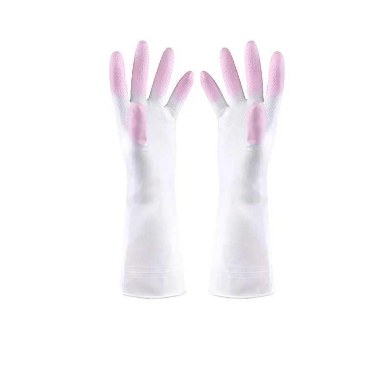 

Housework Cleaning Gloves Household Rubber Solid Color Laundry and Dishwashing Lightweight Waterproof Handguard Gloves