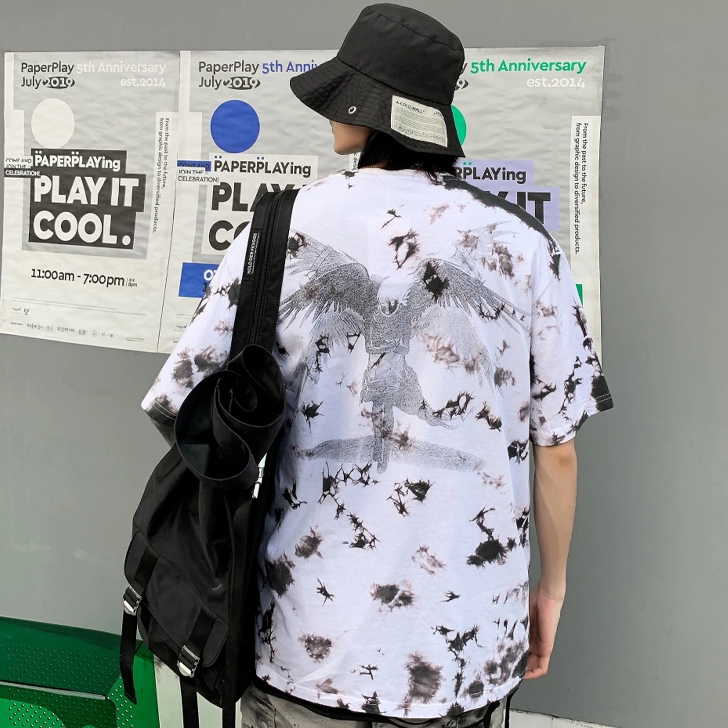 Футболка мужская с принтом ангела повседневная хлопковая рубашка коротким