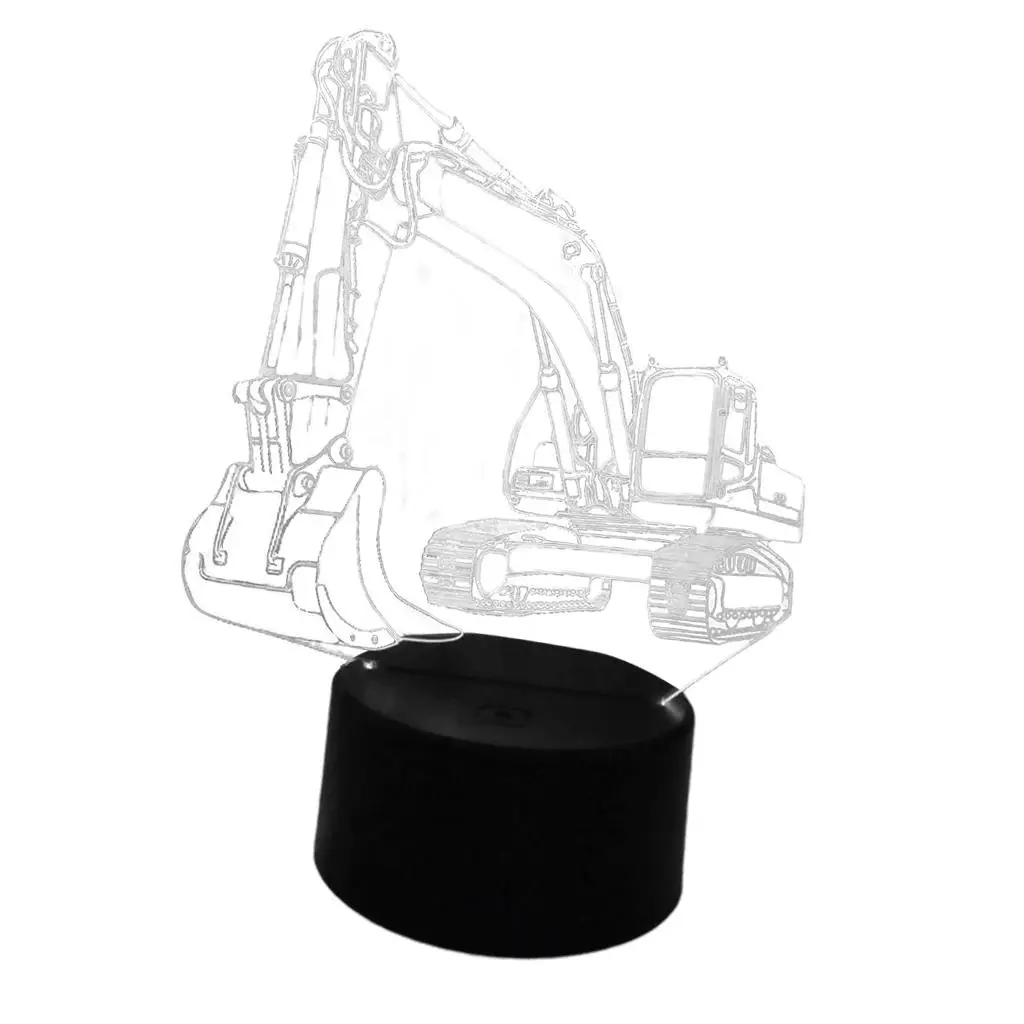 

Excavator 3D Night Light, Touch Switch Optical Illusion Lamps, Sleep LED Light 7 Color Changing for Home Bedroom Party Nursery