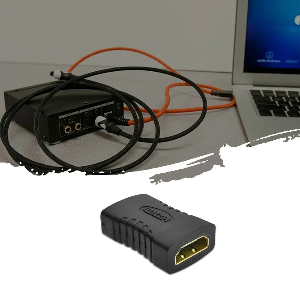 Черный HDMI Женский к Разъем удлинитель Кабель удлинитель-адаптер с конвертером