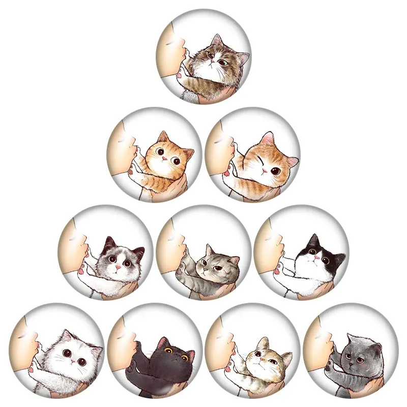 Новые милые кошки любовь питомец Луна бабочка кошка 10 шт. 12 мм/16 мм/18 мм/25 мм