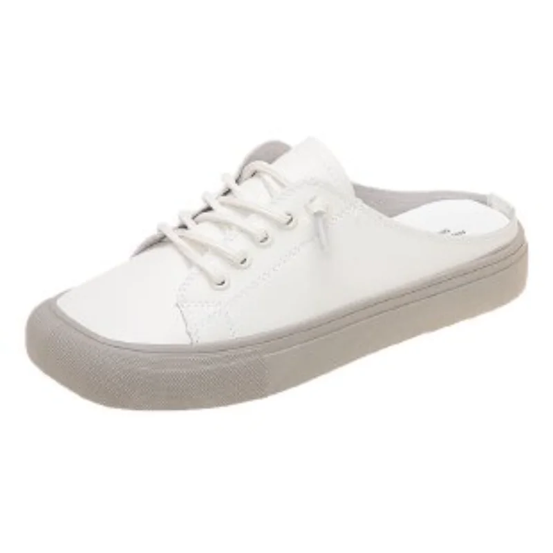 

2021 Slippers for Women Summer Korean Version of No Heel Thick Bottom Pedal Platform Flats Women's White Shoes Sneakers Femme