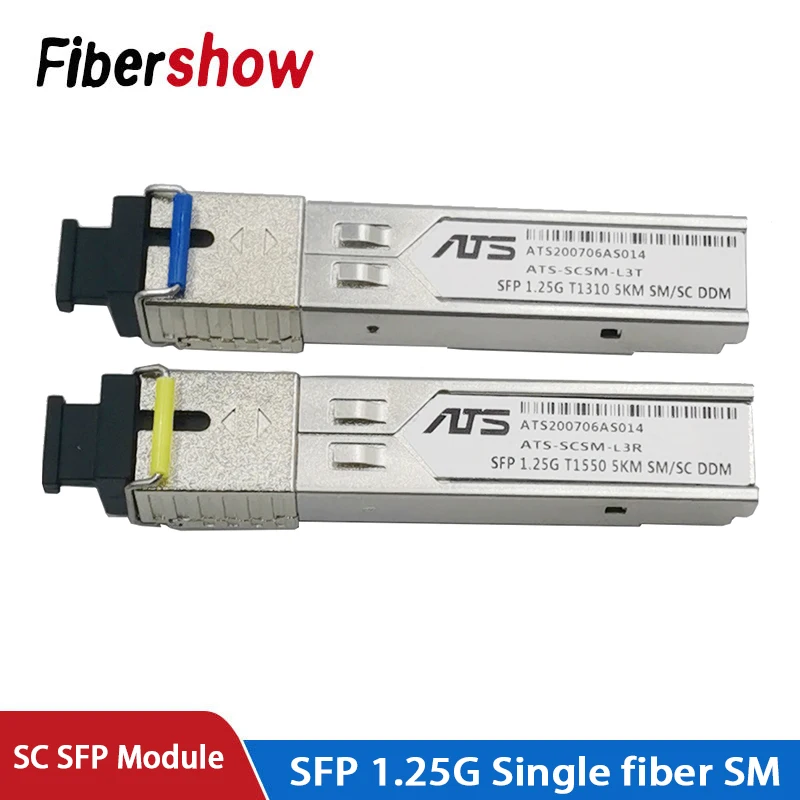 SFP модуль SC коннектор 1 25G BiDi 1310nm/1550nm WDM переключатель приемопередатчика с