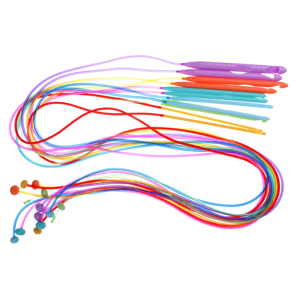 Цветные пластиковые крючки для вязания крючком 12 размеров от 3 5 мм до гибкие иглы