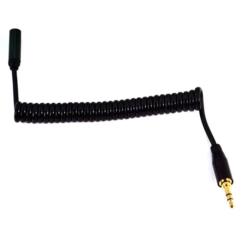 

3ft 1/8" Stereo 3.5mm Female to Male F/M Audio Coiled Spiral Connect Cable Cord