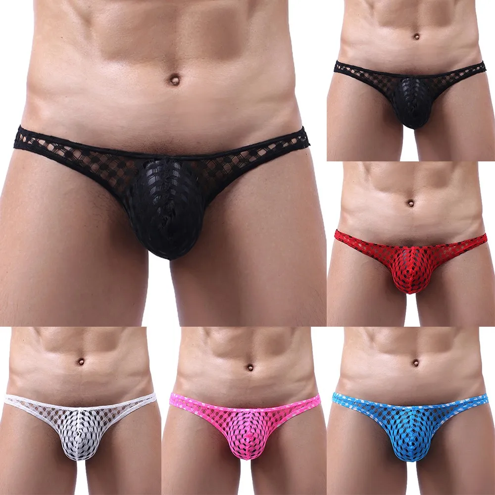 

Mens Sexy Underwear Bulge Pouch G-string T-Back Low Waist Exposed Buttocks Thong Erotic Temptation Briefs Seamless Solid Thong