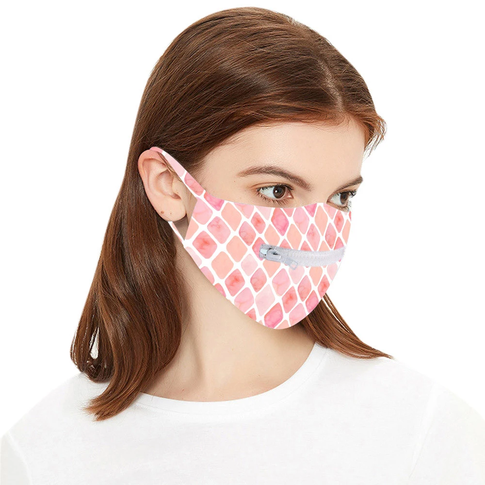 

1Pcs Adult Unisex Washable and Reusable Face Cover with Zipper for Drinking, Mouth Cover Balaclavas for Bike Cycling