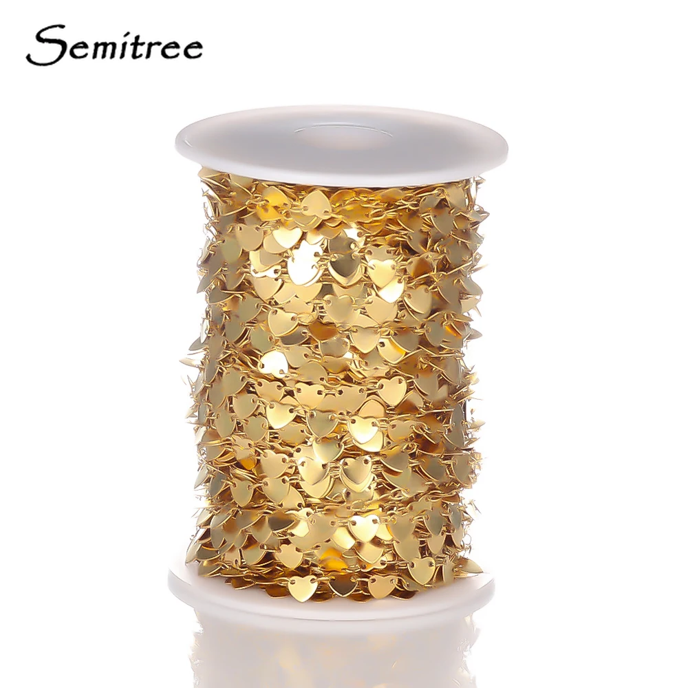 

Semitree 1 Meter Stainless Steel Heart Bulk Chains for DIY Jewelry Making Accessories Necklace Findings Bracelet Crafts Supplies