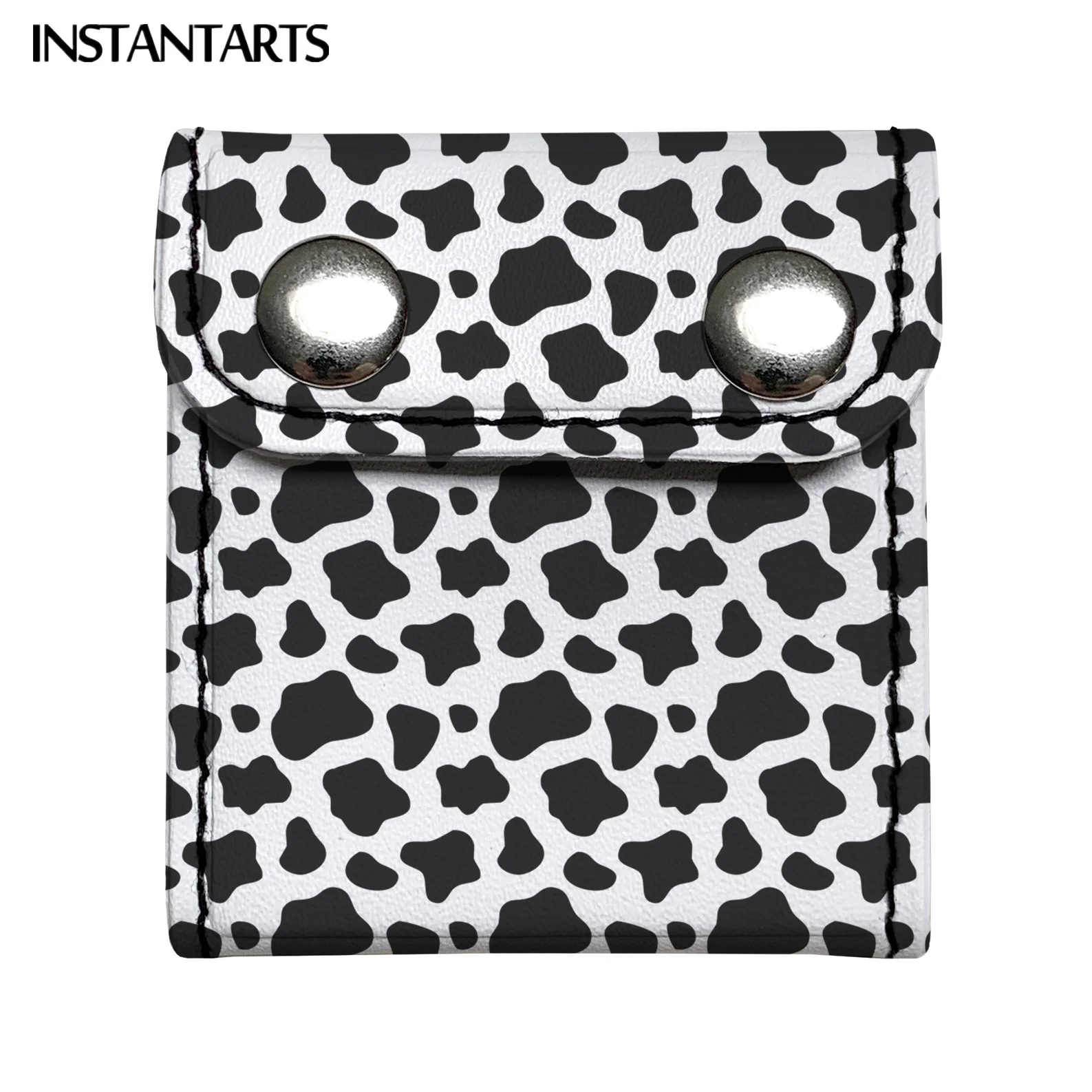 

Удобные автомобильные аксессуары INSTANTARTS с белым и черным рисунком коровы, прочные бриджи для ремня безопасности автомобиля, 2 шт./компл.
