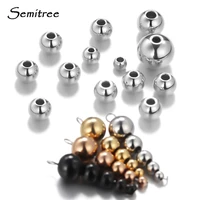 semitree 3mm 4mm 6mm 8mm stainless steel rose gold black spacer beads charm loose beads diy bracelets beads for jewelry making
