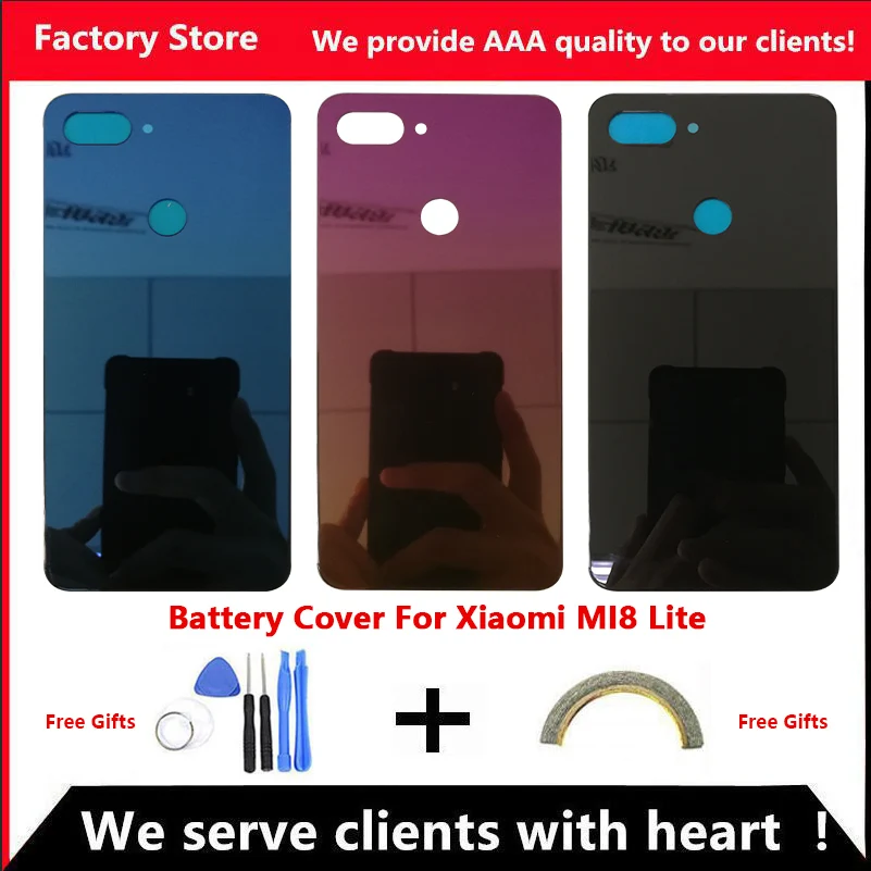 

Battery Cover For Xiaomi Mi 8 Lite Battery Back Case For Xiaomi MI 8 Lite Glass Back Cover Housing Case