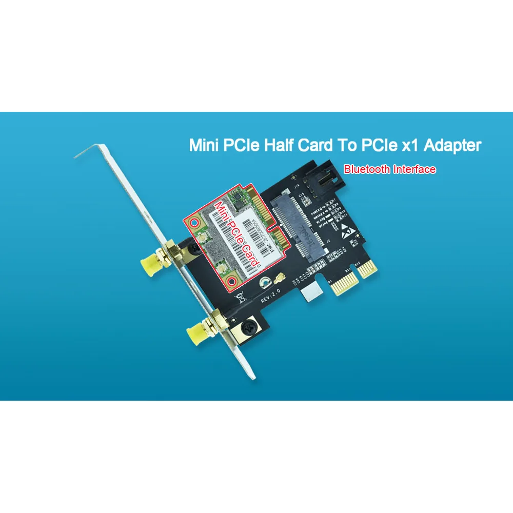 Половинная мини PCIe Wi Fi карта для x1 адаптер Mini PCI E к 1x Intel 5100 6200 6300 7260HMW 3160HMW AR5B22