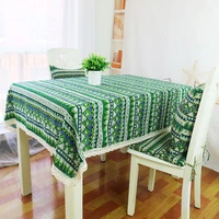 cheer bows quality dining tablecloth color soft cotton stripe multi sizes lacy home kitchen banquet table cover 9090cm 1pc