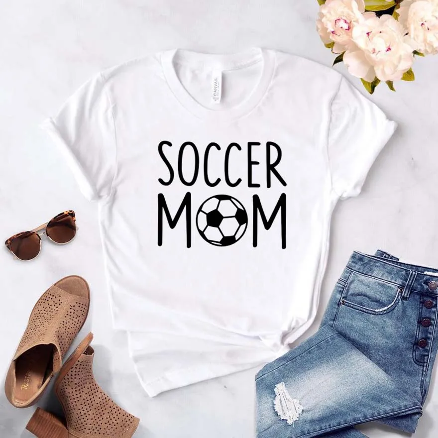 

Women T Shirt Soccer Mom Print Tshirt Women Short Sleeve O Neck Loose T-shirt Ladies Summer Causal Tee Shirt Clothes Tops