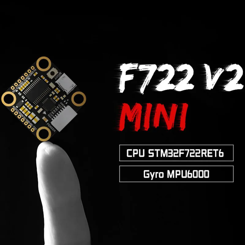 Foxeer-CONTROLADOR DE VUELO F722 V2 Pro Mini MPU6000 STM32F722RET6 3-6S BEC BF OSD Micro USB para Dron de carreras de control remoto, piezas DIY-3