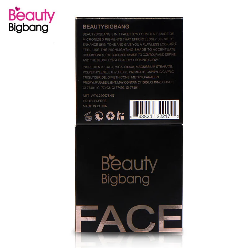 BeautyBigBang 3 цвета пудра для лица хайлайтеры Iluminador бронзатор макияж розовый коричневый Блестящий бронзер Maquillaje палитра контур
